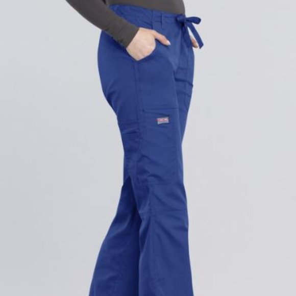 Cherokee Workwear Women's 4 Pocket Low Rise Drawstring Cargo Scrub Pants - Picture 14 of 16